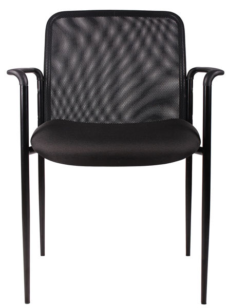 Boss Stackable Mesh Side Chair w/Arms - Black