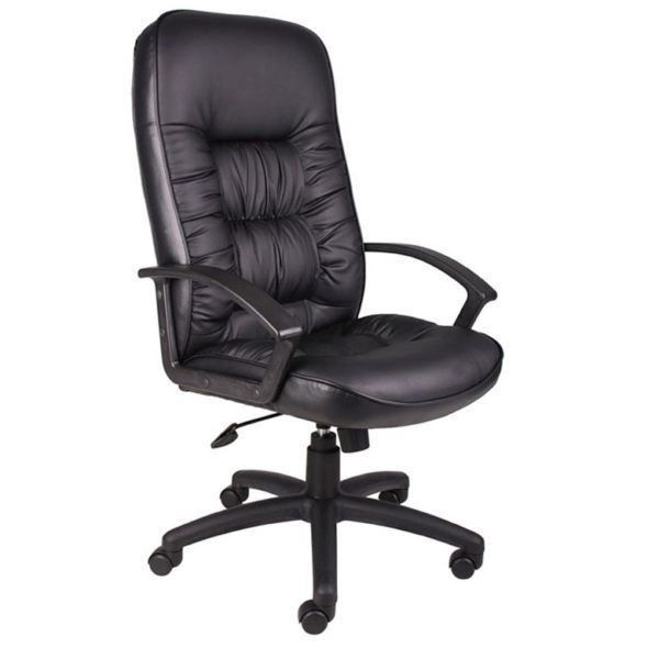 Boss High Back Exec. Leather Plus Chair - Black