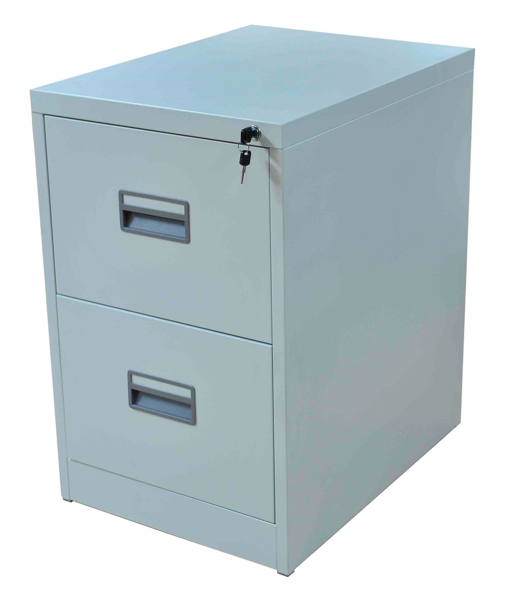 Image 2-Drawer Filing Cabinet (Grey) 
