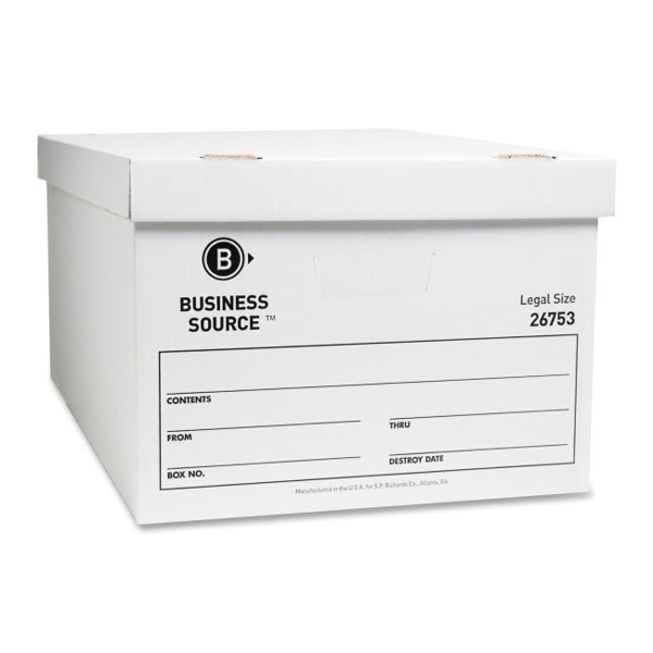 B/Source White F/S Storage Box w/Lid - #26753