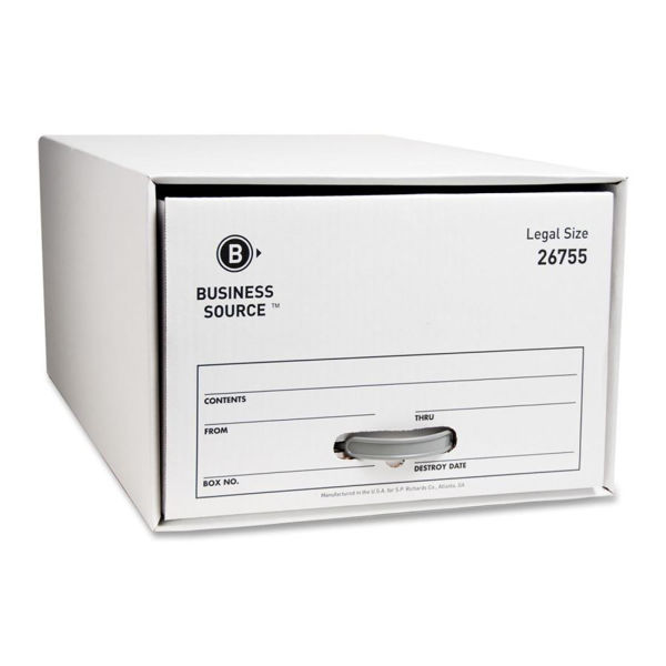 B/Source White F/S Storage Box w/Drawer #FEL26755	