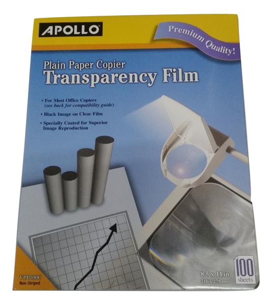 Apollo Transparencies w/o Stripe (100) #PP100CE