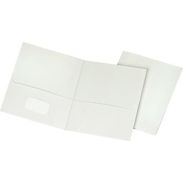 Oxford Double Pocket Portfolio - White #50760