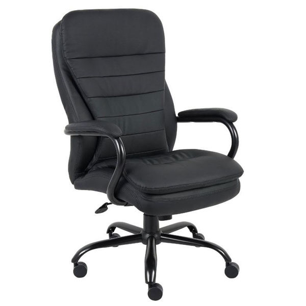 Boss H/Duty Double Plush Chair (400lbs) - Black