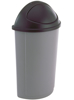 R/Maid Half-Round Waste Basket w/Lid Grey 21gal #3520