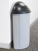 R/Maid Half-Round Waste Basket w/Lid Grey 21gal #3520