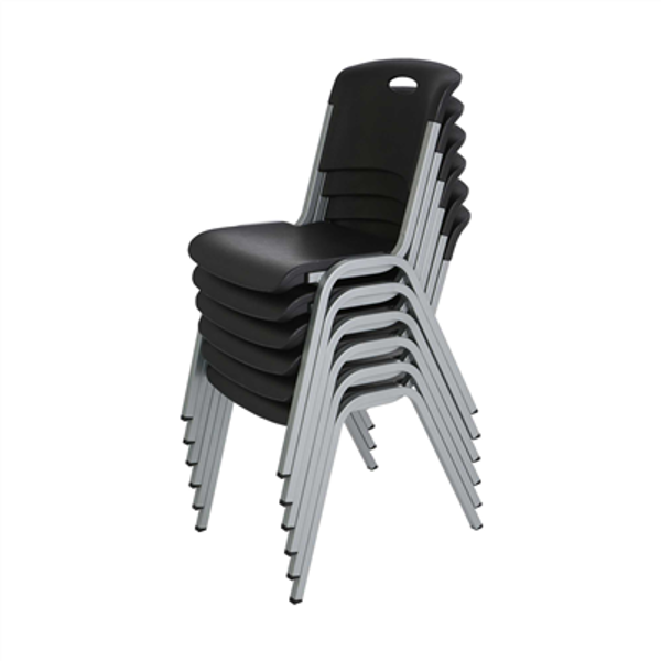 Lifetime Stackable Plastic Chair Black Stationery and Office