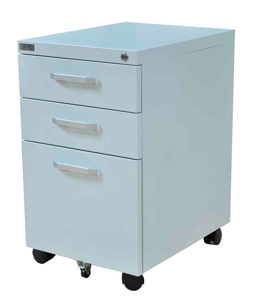Image Metal 3-Drawer Pedestal (White)	