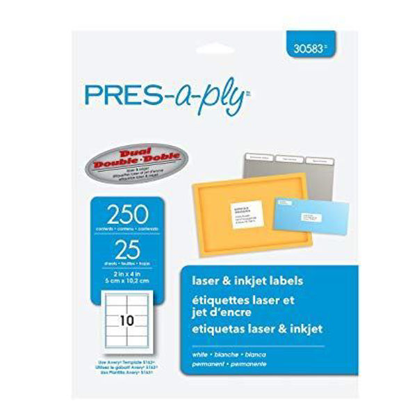 Pres-A-Ply Laser Address Labels, 1 x 2-5/8