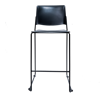 Image Bar Stool w/Chrome Frame - Black