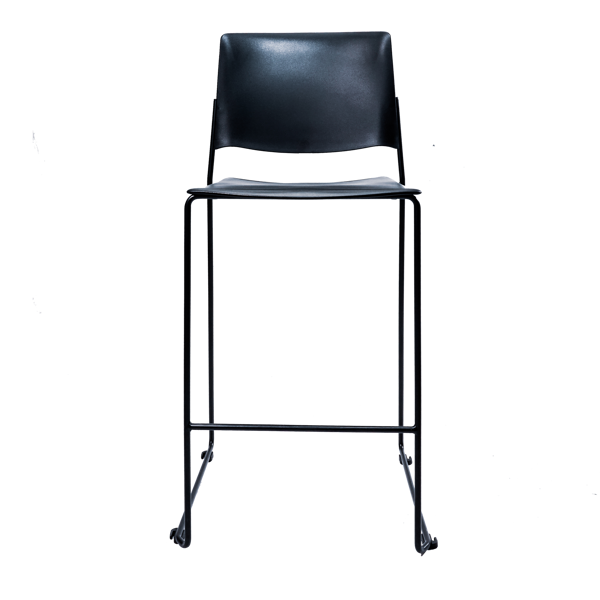 Image Bar Stool w/Chrome Frame - Black