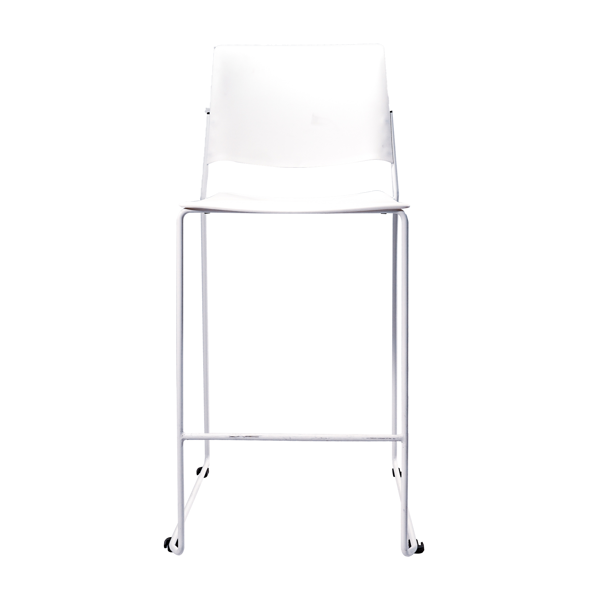 Image Bar Stool w/Chrome Frame - White