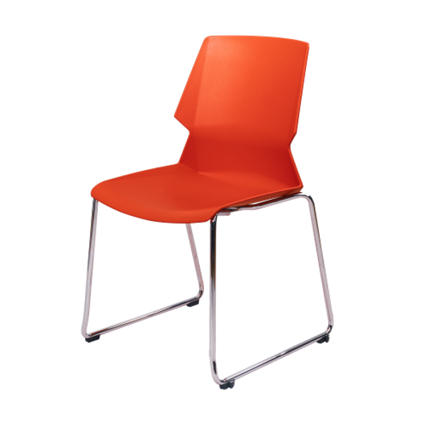 Image Stack Chair w/Chrome Frame - Red