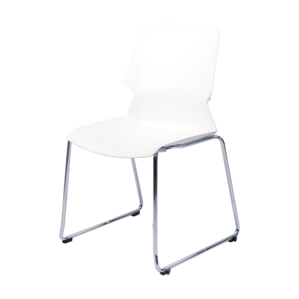 Image Stack Chair w/Chrome Frame - White