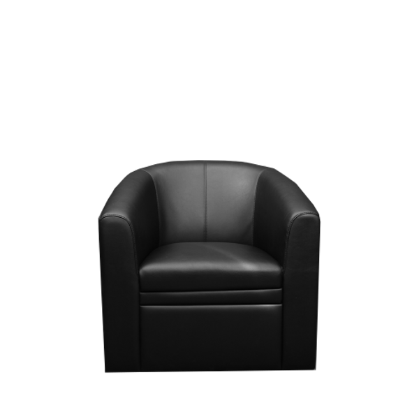 Image 1-Seater PU Bucket Sofa - Black