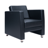 Image 1-Seater PU Sofa - Black