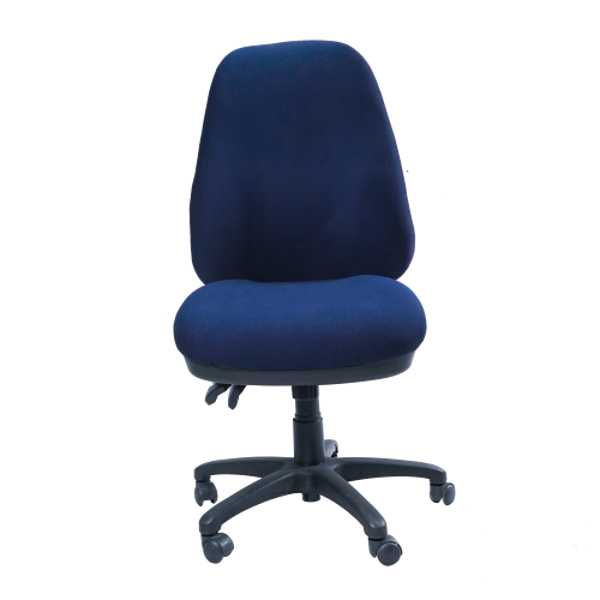 Image 3 Lever Heavy Duty Medium Back Chair w/o Arms - Blue