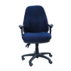 Image 3 Lever Heavy Duty Medium Back Chair w/Arm - Blue