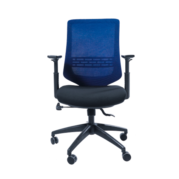 Anji High Back Mesh Chair w/Arms - Blue