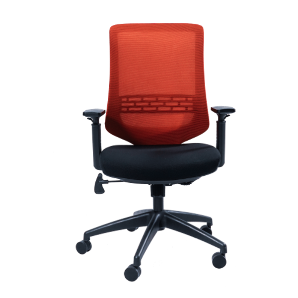 Anji High Back Mesh Chair w/Arms - Red