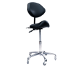 Adjustable Saddle Stool Chair w/Back - Black