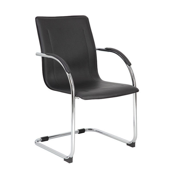 Image S-Bend Chrome & Vinyl Side Chair - Bk
