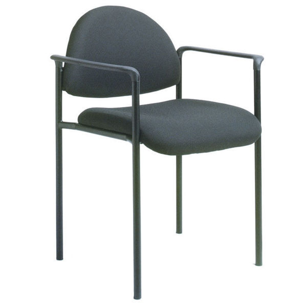 Boss Stackable Side Chair w/Arms - Black