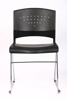 Boss Stack Chair w/Chrome Frame - Black