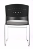 Boss Stack Chair w/Chrome Frame - Black	