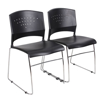 Boss Stack Chair w/Chrome Frame - Black	