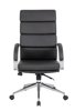 Boss High Back Chrome & Vinyl Exec. Chair - Black