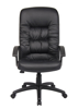 Boss High Back Exec. Leather Plus Chair - Black