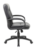 Boss Medium Back Leather Plus Chair - Black