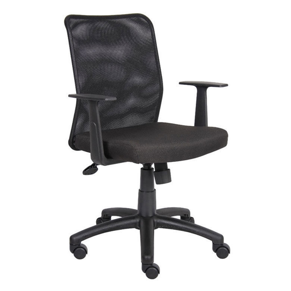 Boss Medium Back Web Chair w/Arms Black