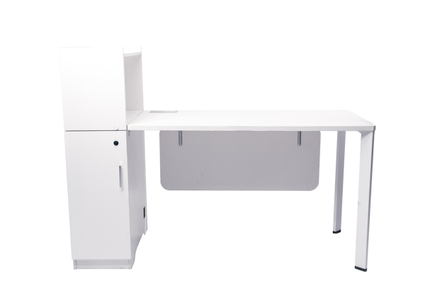 Torch 1500x600 Desk W/Cupboard - White