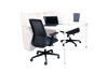 Torch 1500x1200 Desk w/Cupboard & Screen - White