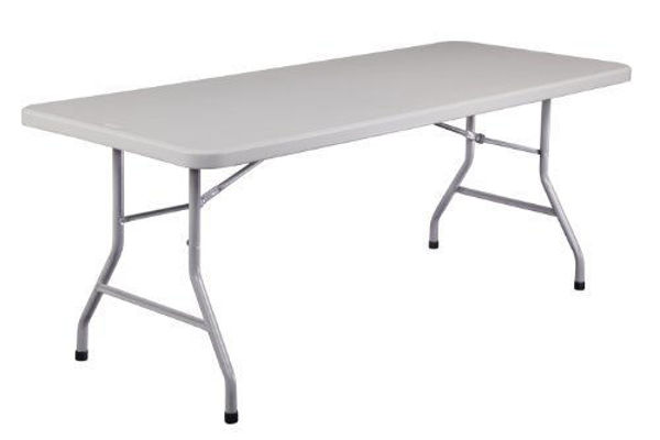 Image 1830x760 Plastic Table w/Folding Legs - White