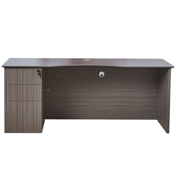 Picture of N6-003DW  Boss 71 x 23.5 Credenza w/3-Drw Pedestal - Driftwood
