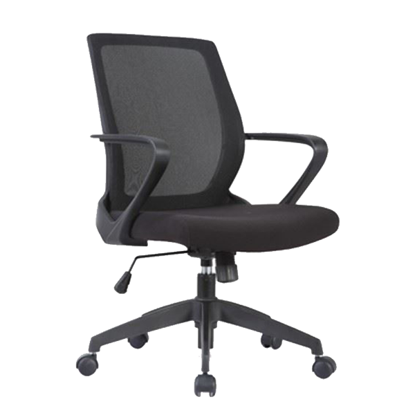 Anji Medium Back Mesh Chair w/Arms - Black