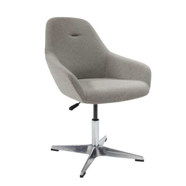 Picture of AA-542GY Image Bucket Fabric Chair on Pedestal Base - Grey