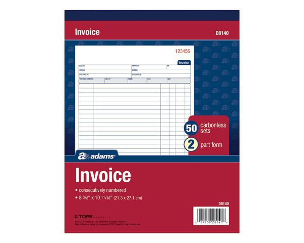 Picture of 07-042  8x5 Invoice Book (2) Carbonized #DC5840