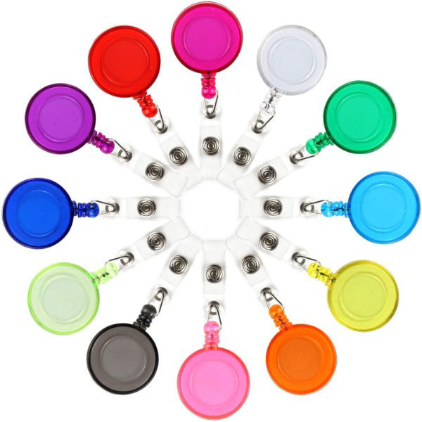 02-010 Retractable Reel w/Clip for ID Card Holder - Stationery and