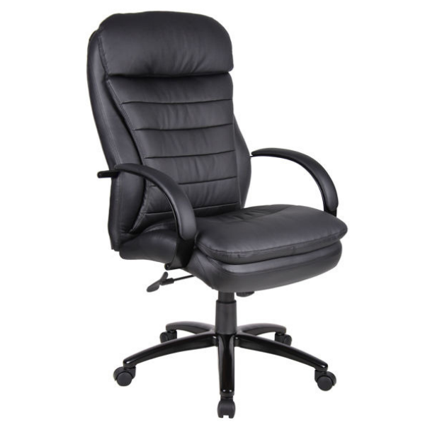 B0-HAB72BK Boss Habanera Leather High Back Exec. Chair - Bk