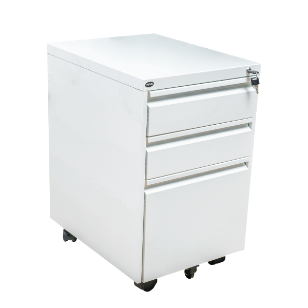 Picture of AP-M3DW Image Metal 3 Drawer Pedestal w/Full Pull - White