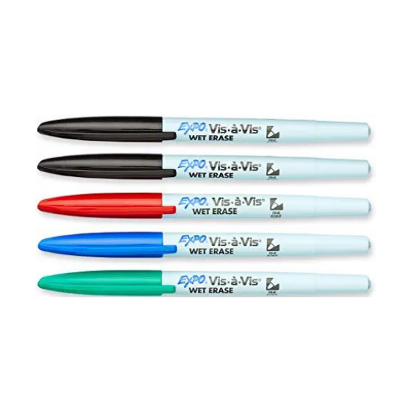 Picture of 53-028 Expo Vis-A-Vis Wet Erase Markers (5) #16675