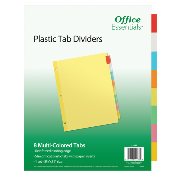 Picture of 42-006 Office Essentials 8 Cell L/S Binder Index #AVE 11467