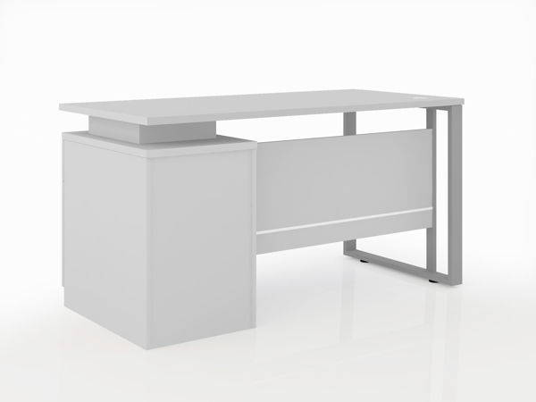 Picture of ET-D127GY Evolve 1200 x 700 Desk w/Cupboard  Grey