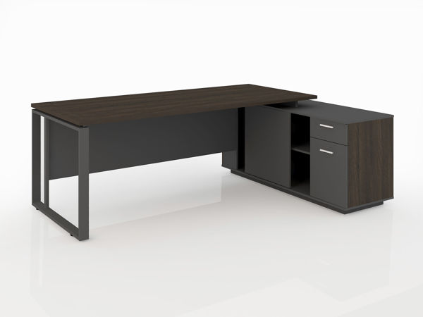 Picture of ET-D1615R W Evolve 1600 x 1500 L-Type Desk w/Cupboard - Walnut