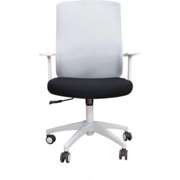 Picture of AA-5342W GY  Image White Frame Mesh Chair w/T-Arms - Grey