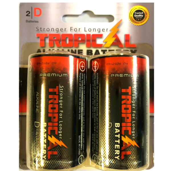 Picture of 03-054 Tropical Alkaline D-Size Battery (2pk)
